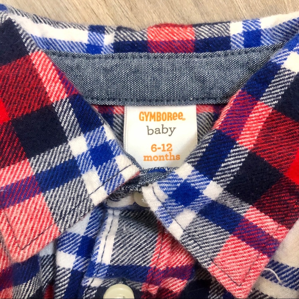 Baby Boy Long Sleeve Button Down Flannel Shirt - Picture 3 of 3